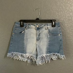 Two-Toned Denim Shorts